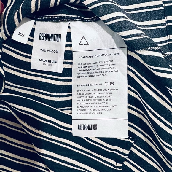 š„Reformation Black and Tan Striped Women's Topš„ Women - Picture 5 of 6
